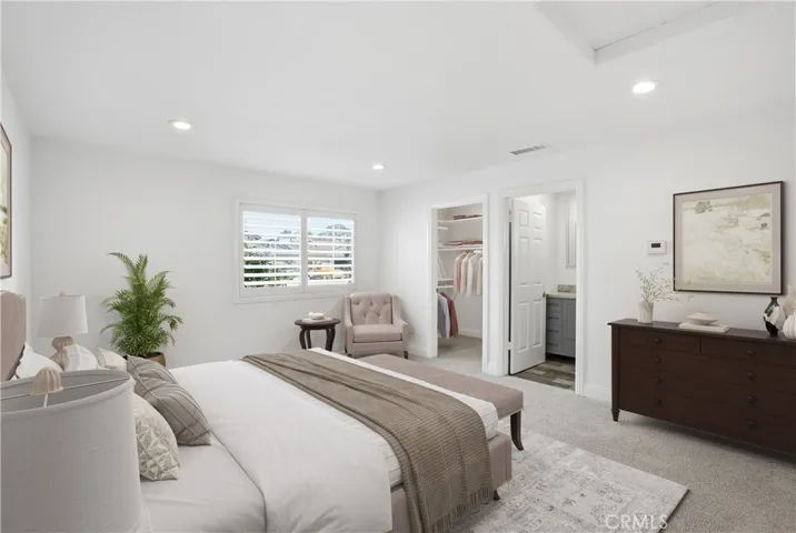 Primary bedroom virtually staged