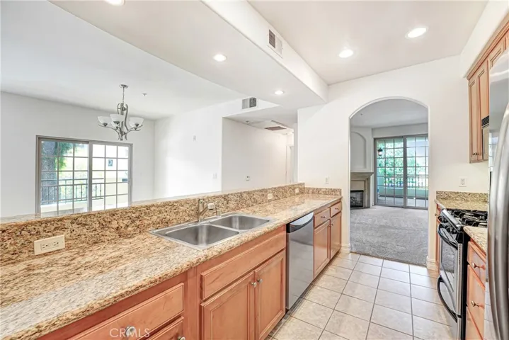 Kitchen with view to dining room.