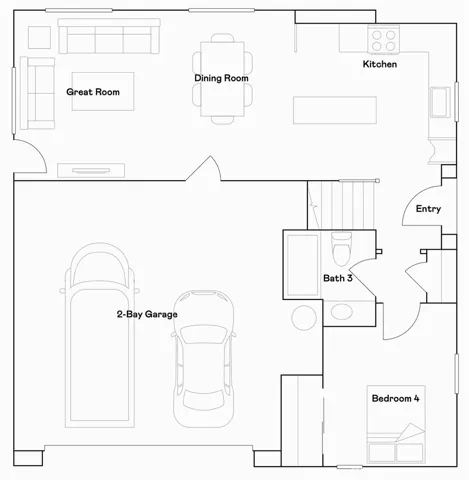 Residence 3 - level 1 floorplan
