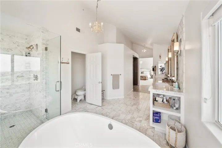 Stone Shower, Floors and Vanity Wall.