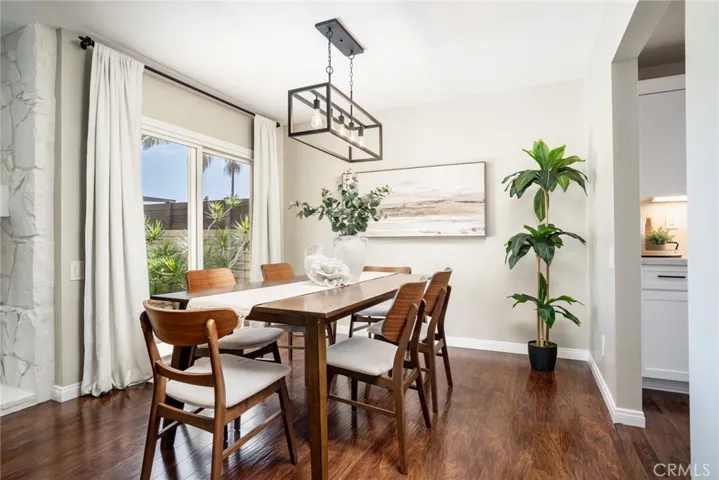 Elegant dining room w/gorgeous view of the back yard paradise!