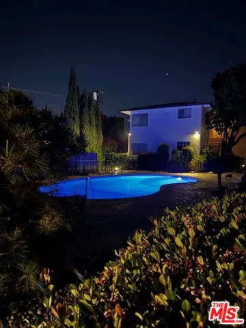 Evening pool view from unit