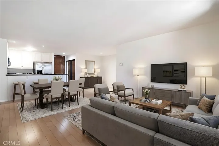 Virtually Staged Living Room/Dining Area