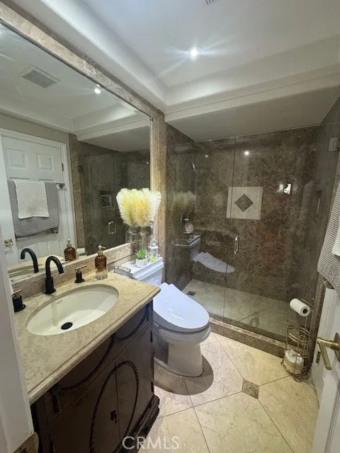 Remodeled Bathroom with walk-in shower