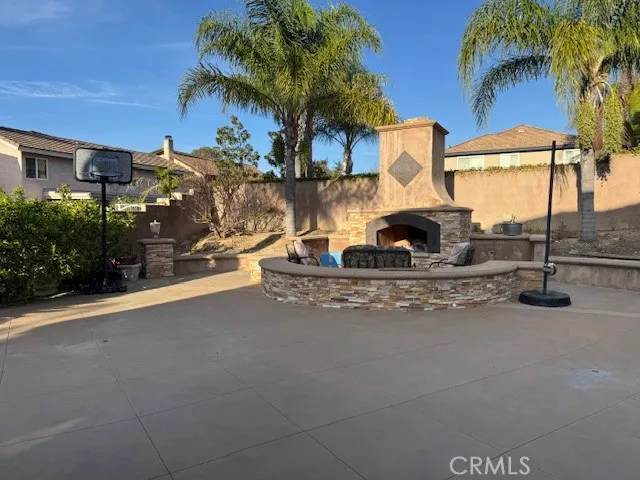Beautiful outdoor fireplace