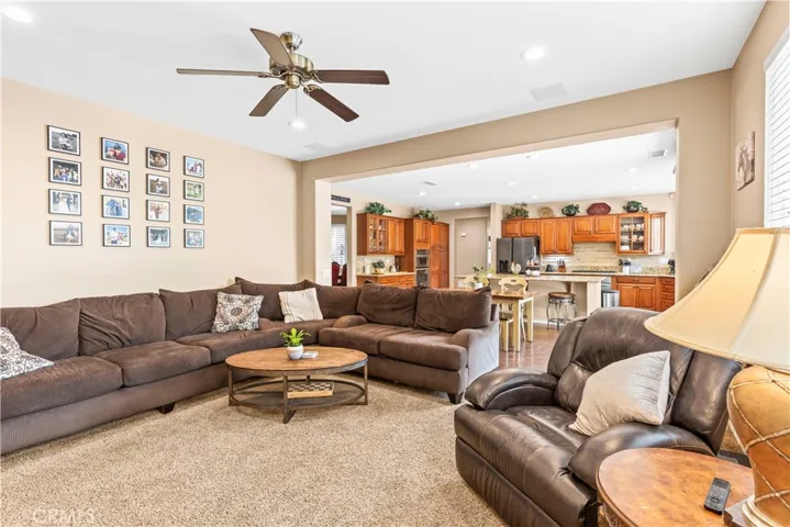 Kitchen opens up to the Family Room.