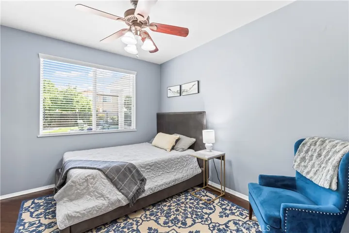 Ample size downstairs bedroom, one of five in total.