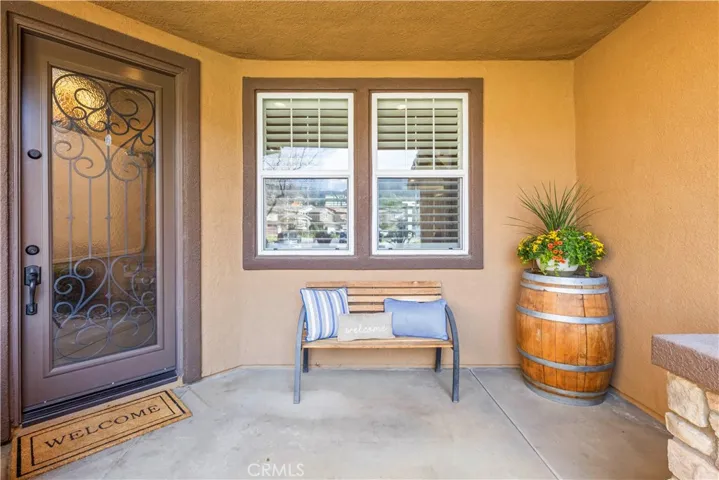 A stunning designer front door with intricate decorative glass
