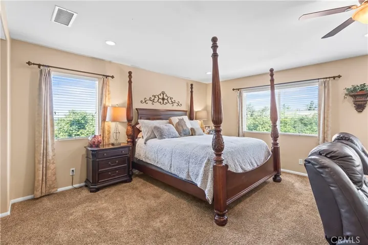 Mountain and city light views from the master bedroom.