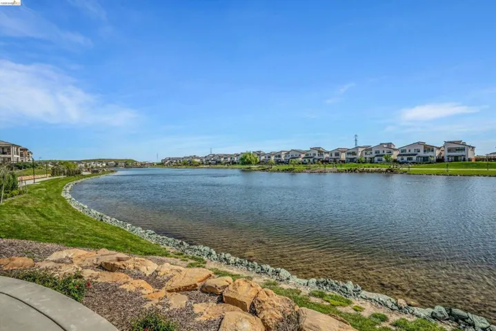 Water view with nearby suburban area