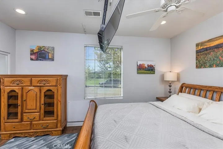Bedroom of the next-gen suite.  View of the park across the street.