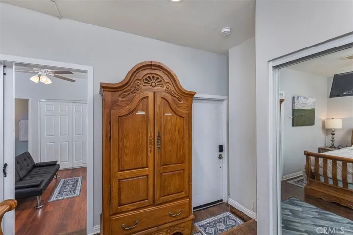 Exterior door into bedroom of next-gen suite/Airbnb. Living area adjoins.