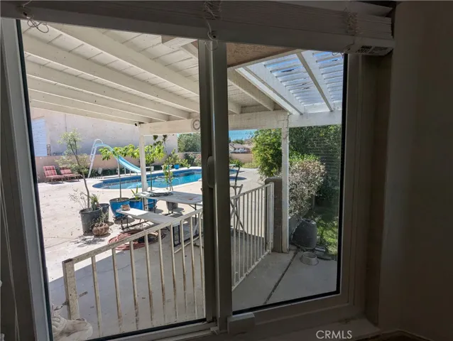 Pool view from kitchen