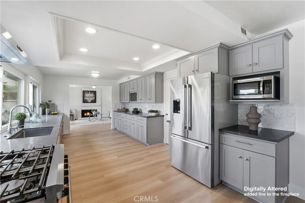 Kitchen and family room