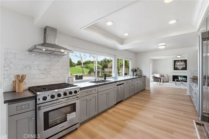 Kitchen with brand new appliances. Like THOR 5 burner range and oven.