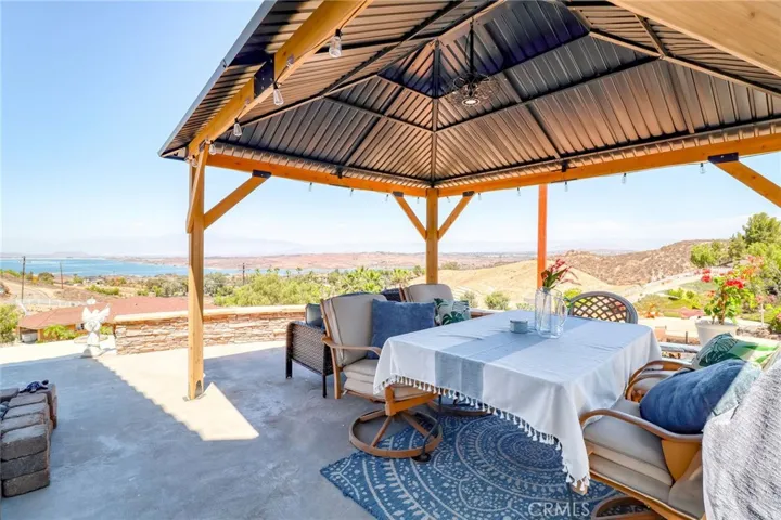 Gazebo with City and Lake View