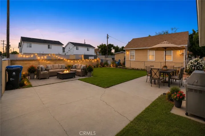 Furniture, decor, and twilight sky have been virtually added.