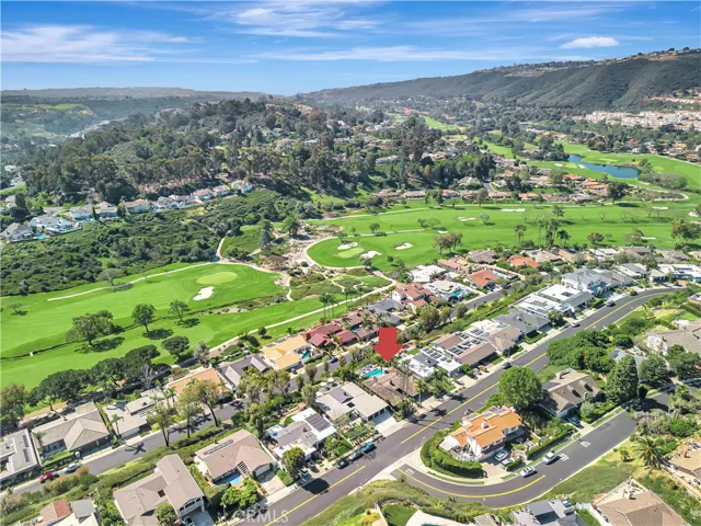 Arrow shows home looking towards West and Salt Creek/Monarch Beach.