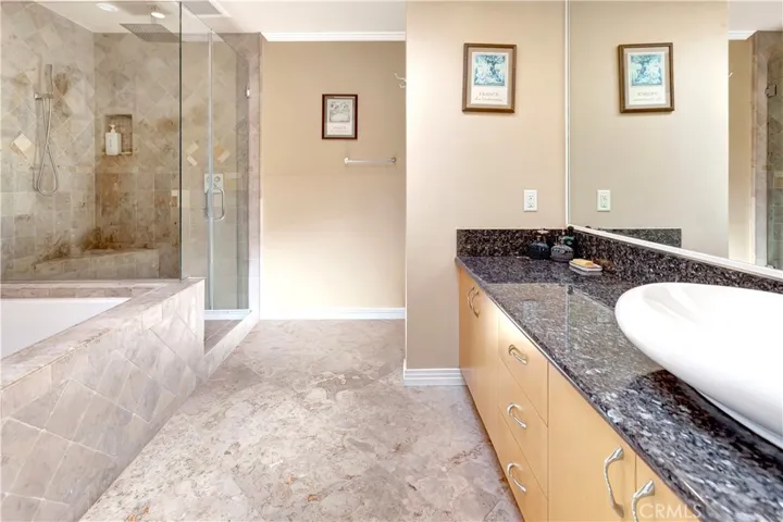 Primary bathroom showing large shower stall.