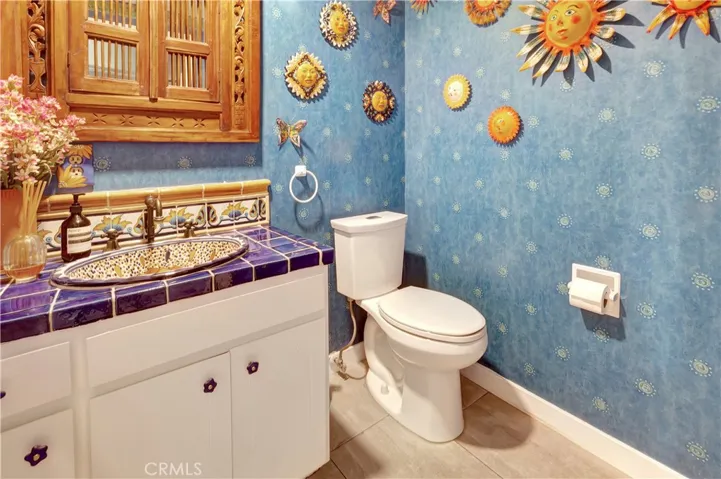 Powder room just off family room.
