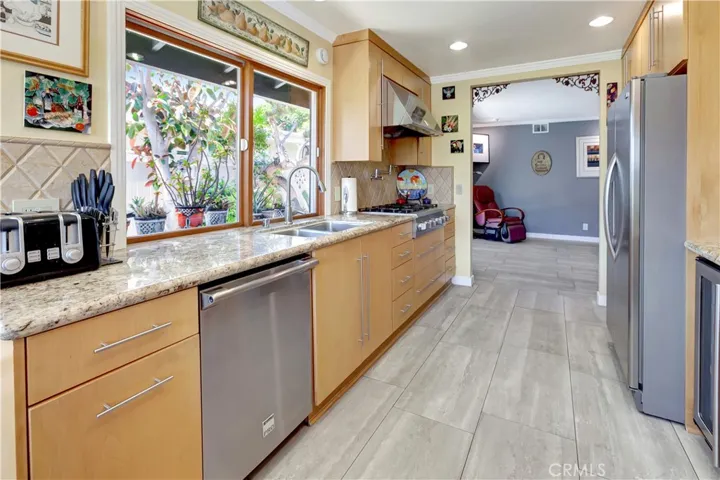Upgraded Kitchen Looking Towards Family Room.