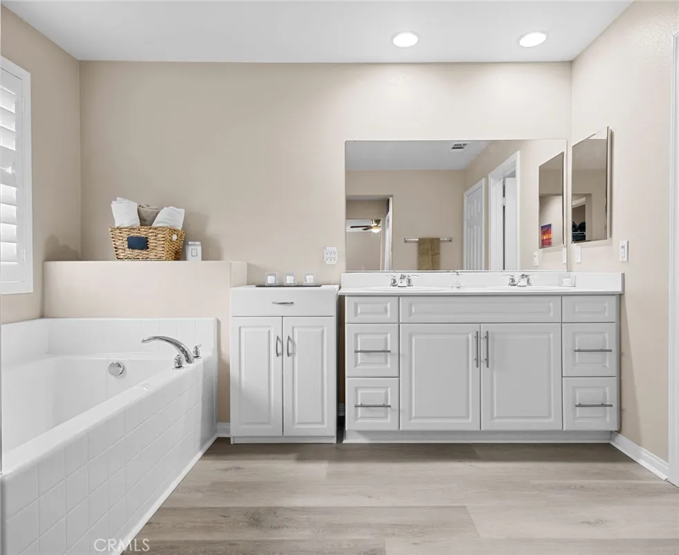 Primary bathroom with double sinks