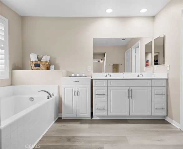 Primary bathroom with double sinks