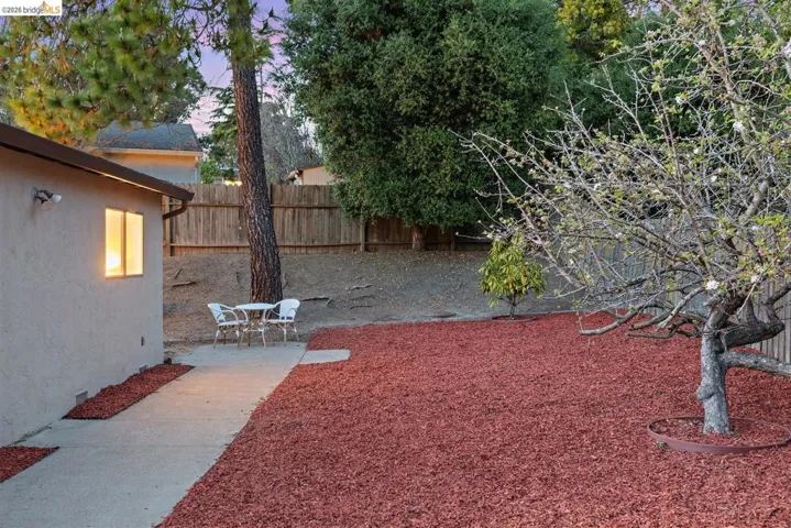 Fenced backyard featuring a patio area