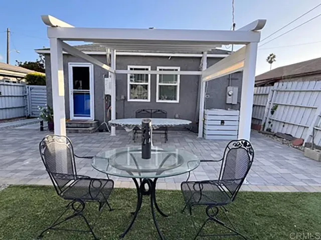 Covered patio for a nice outdoor living.