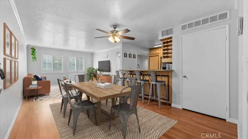 living/ dining virtually staged