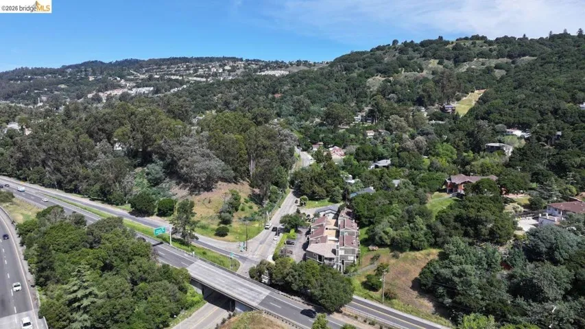 Bird's eye view of a heavily wooded area