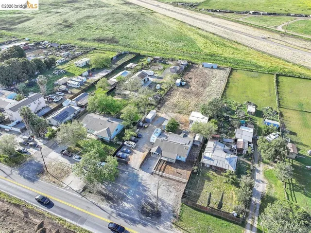 Aerial perspective of suburban area
