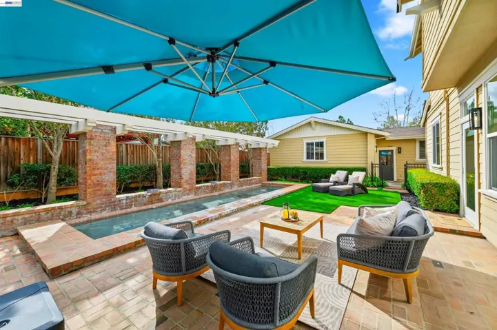 BRICK PATIO AND FOUNTAINS