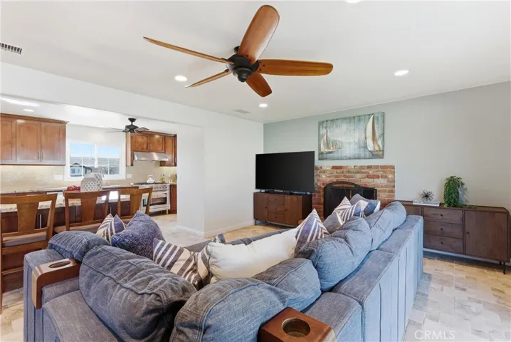 A view of the living room towards the kitchen