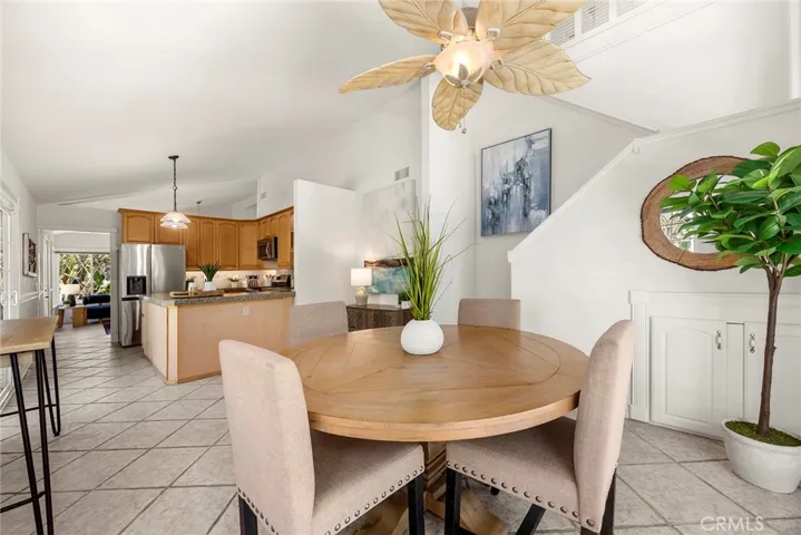 Dining area adjacent to the kitchen plus a convenient storage cabinet for extra linens and entertaining items.