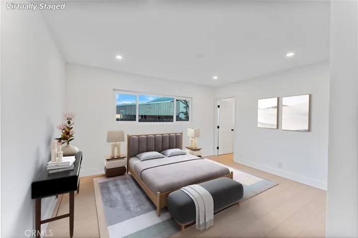 Virtually staged Primary bedroom