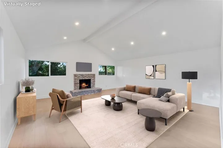 Virtually staged extra large family room