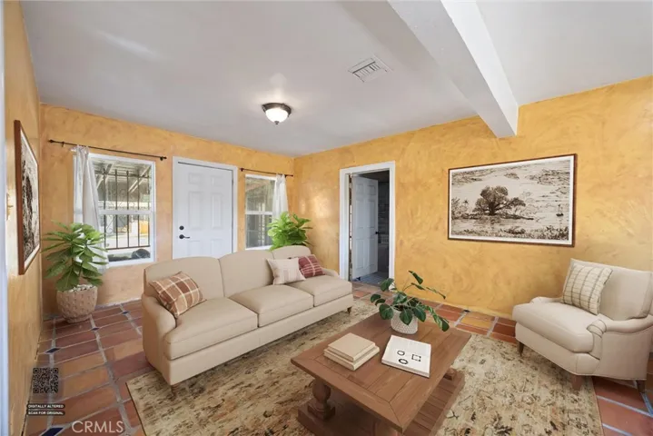 Digitally staged sitting room