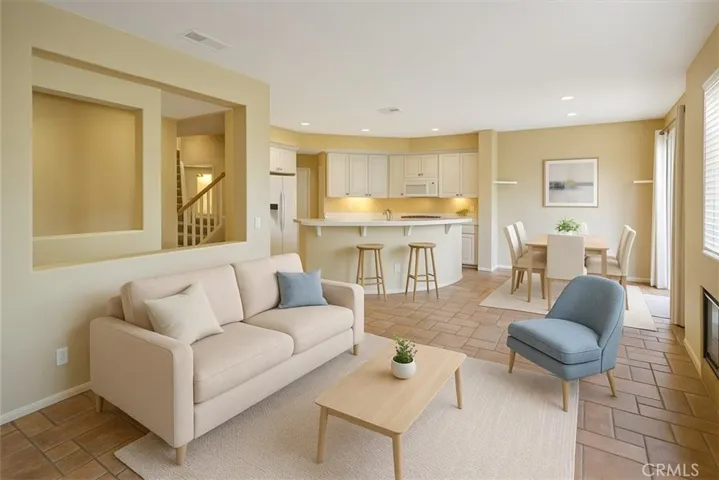 Living Room to Dining and Kitchen