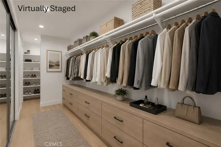 Virtually Staged Primary Closet