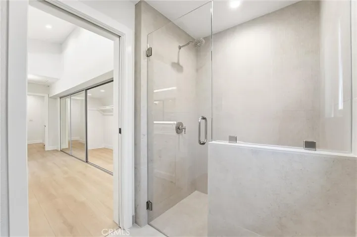 Custom walk in shower with built in Bench and Niche