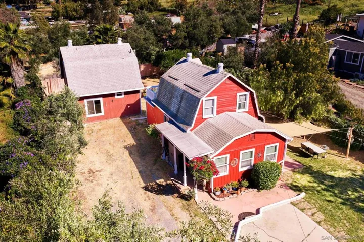 Aerial shot of front house and back house.