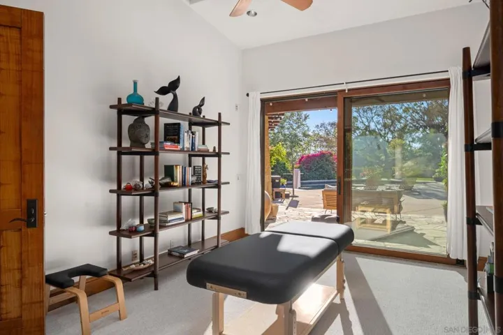 One of the bedrooms in guest home OR massage room.