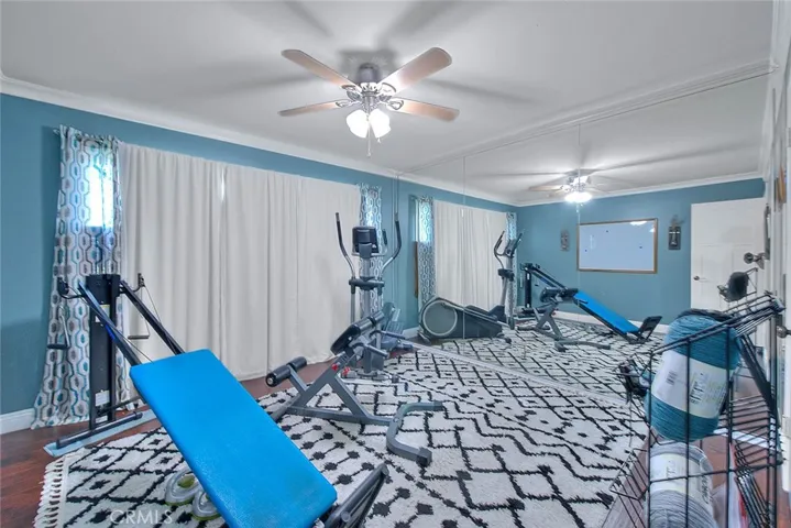 Guest bedroom used as exercise room