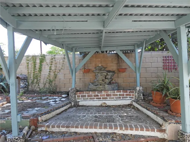 Backyard with gazebo