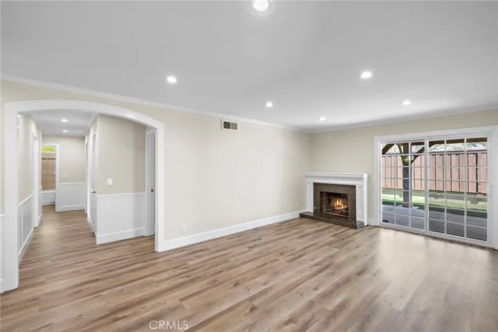 Hallway with wainscotting