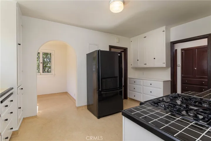 kitchen, view towards breakfast nook and hallway