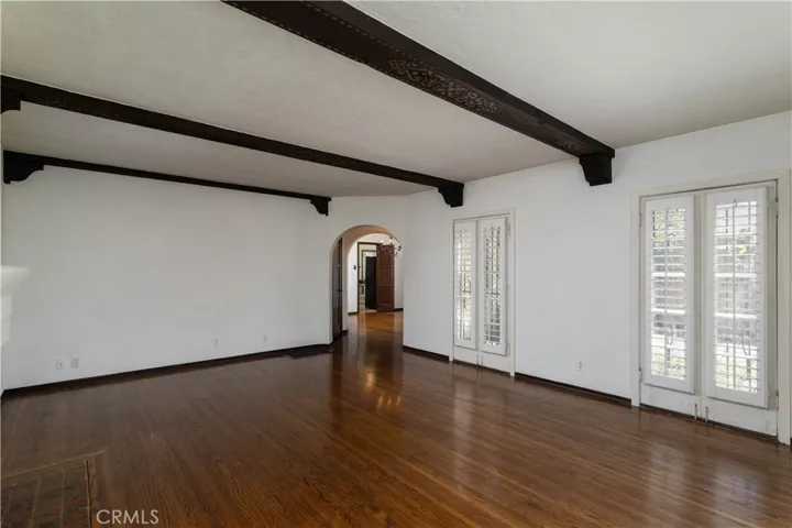 Living room, view towards dining room