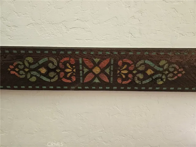 stamped ceiling beam