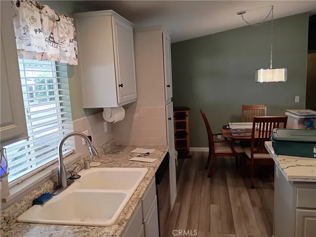 view from kitchen to dining area